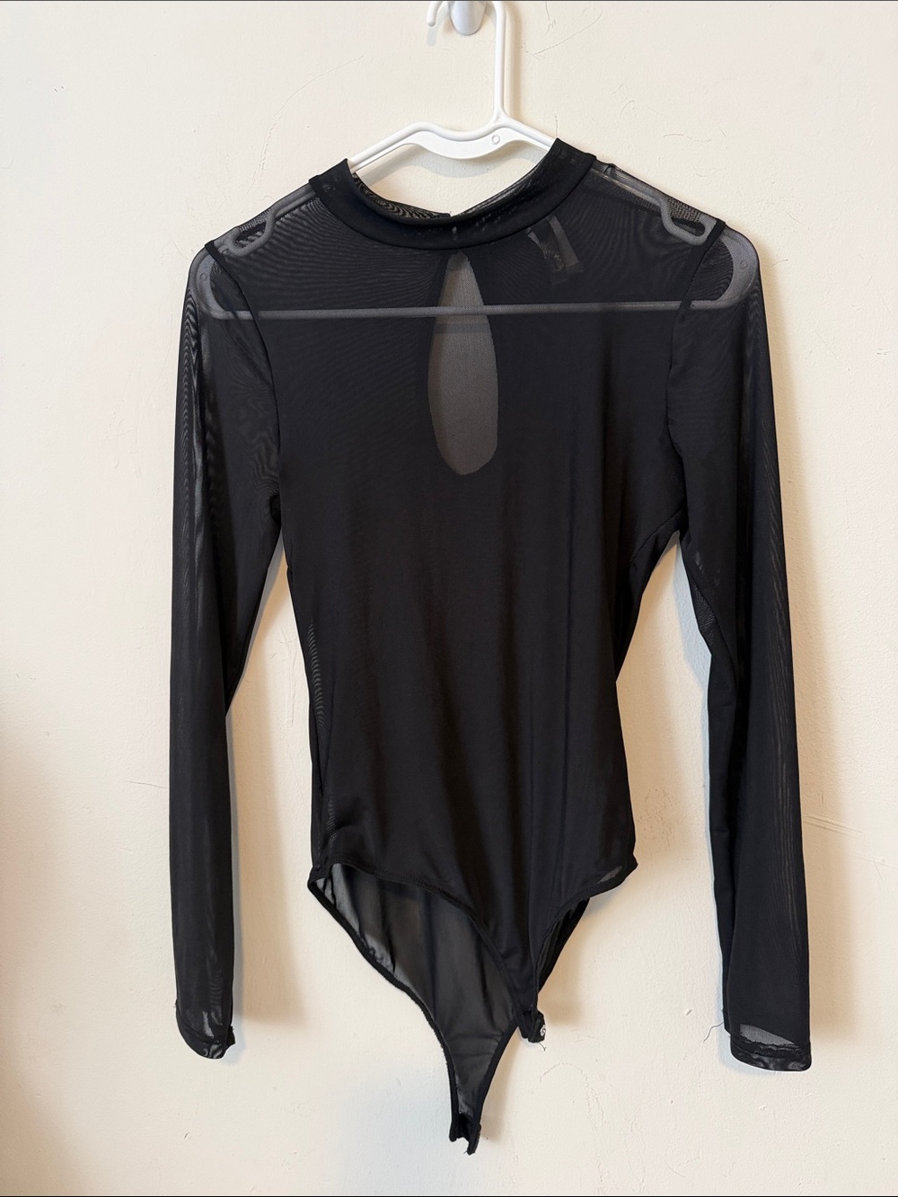 Black Sheer Long-Sleeve Bodysuit - Classic Women's Top